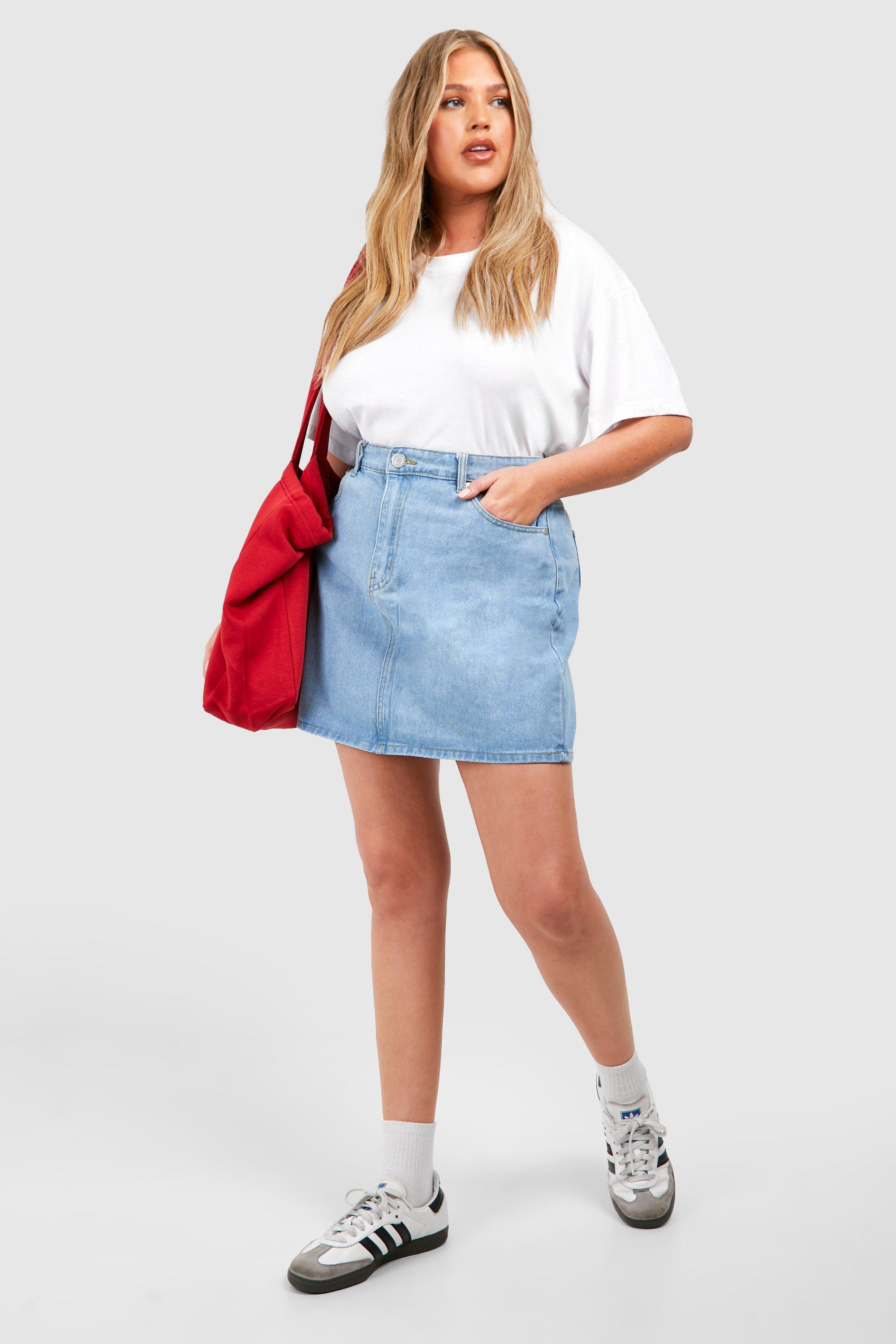 Plus Denim Skirt boohoo